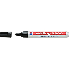 EDDING Permanent Marker 3300, mit Keilspitze, 10 Stück, schwarz