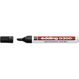 EDDING permanent marker 3300, with wedge tip, 10 pieces, black