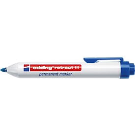 edding retract 11 permanent marker, zonder dop, met drukknop, 1 stuk, blauw