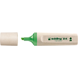 edding Textmarker 24 EcoLine, zu 90 % aus nachwachsenden Rohstoffen, nachfüllbar, Schreibfarbe grün, 10 Stck.