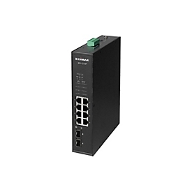 Edimax IGS-1210P - Switch - 8 x 10/100/1000 (PoE+) + 2 x Gigabit SFP - an DIN-Schiene montierbar, wandmontierbar - PoE+ (240 W)