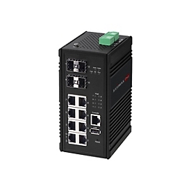 Edimax Pro IGS-5408P - Switch - Smart - 8 x 10/100/1000 (PoE+) + 4 x Kombi-SFP - an DIN-Schiene montierbar - PoE+ (240 W)