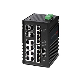 Edimax Pro IGS-5416P - Switch - Smart - 8 x 10/100/1000 (PoE+) + 8 x 10/100/1000 + 4 x Gigabit SFP - an DIN-Schiene montierbar - PoE+ (240 W)
