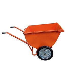 Eichinger-Industrie Kipp-Japanerkarre, 150 l, Vollgummibereifung mit Ø 400 mm und Kugellager, wasserdicht, 3 Kranösen, Stahl, reinorange RAL 2004