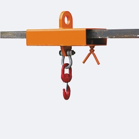 Eichinger-Industrie Lasthaken-Stapleraufsatz, für 1 Gabelstaplerzinken, bis 1000 kg, Stahl, reinorange RAL 200