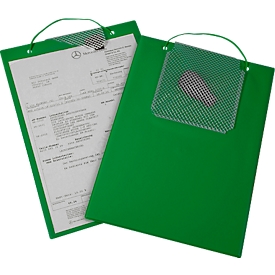 EICHNER Auftragstasche Plus, Klettverschluss und Schlüsselfach, für DIN A4 Dokumente, grün, 10 Stück