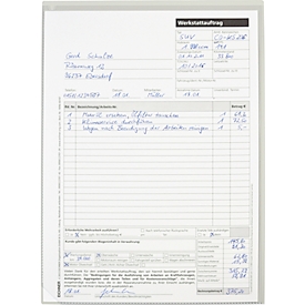 Eichner "Light" besteltas, zonder sleutelvak, B 230 x D 5 x H 330 mm, 10 stuks, lichtgrijs/transparant