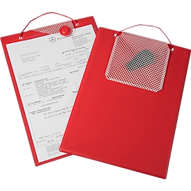 EICHNER Magnetische besteltas, voor DIN A4 documenten, sleutelvak, magneetsluiting, scheurbescherming, rood, 10 stuks