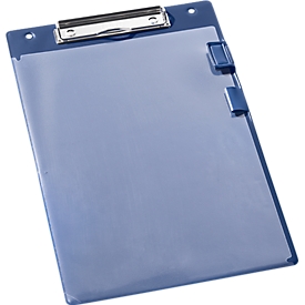 EICHNER Planche à pince Klemmfix, DIN A4, plastique, avec pochette transparente, A4, bleu