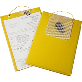 EICHNER Pochette de commande Edge, pour documents DIN A4, compartiment pour clés, L 230 x P 5 x H 330 mm, 10 pièces, jaune