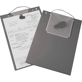EICHNER Pochette de commande Plus, fermeture velcro et compartiment à clés, pour documents DIN A4, gris, 10 pièces