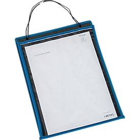 EICHNER Pochette de commande "Robust", convient pour DIN A4, coutures renforcées, dos en carton, bleu, 10 pièces