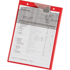 EICHNER Pochette de commande Secure, pour documents DIN A4, 10 pièces, y compris compartiment pour clés, L 230 x P 5 x H 330 mm, rouge
