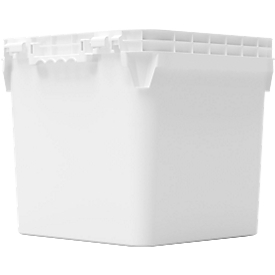 Eimer, quadratisch, Volumen 32 l, mit UN-Zertifizierung, lebensmittelecht, stapelbar, mit Deckel, Ø 380 x H 338 mm, HDPE, blau