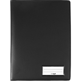 Einband für Formularbücher Sigel EF510, DIN A5, Stifteschlaufe, Einstecktaschen, ohne Inhalt, PU, schwarz