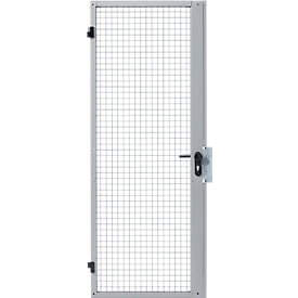 Einflügeltür, für Gittertrennsystem, Türanschlag rechts/links, B 850 x H 2070 mm, mit Einsteckschloss, hellsilber