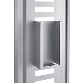 Einmalhandschuhe Box für modulare Hygienestation Basic, B 133 x T 80 x H 250 mm, Stahl, weissaluminium RAL 9006