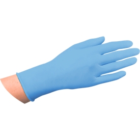 Einmalhandschuhe Medi-Inn® PS Latex Blue Grip, für links/rechts, puderfrei, nicht steril, lebensmittelgeeignet, Größe M, Naturlatex, blau, 100 Stück