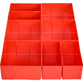 Einsatzkastenset für Schäfer Shop Pure Schubladenblock 411, 8-teilig, ABS-Kunststoff, rot