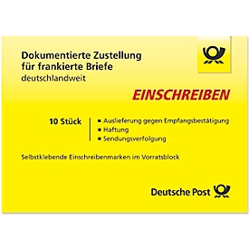Einschreibemarke Deutsche Post 'Einschreiben', 2,65€, 10er Pack