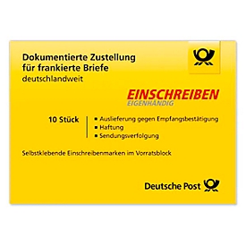 Einschreibemarke Deutsche Post 'Einschreiben Eigenhändig', 4,85€, 10er Pack, selbstklebend