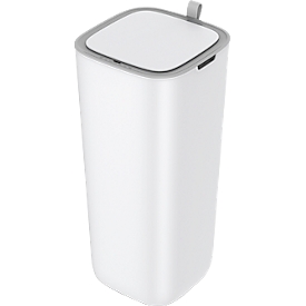 EKO Morandi Smart sensor afvalbak, kunststof, touch bedieningspaneel, geurdicht, B 271 x D 271 x H 591 mm, 30 liter, wit