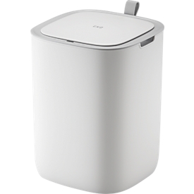 EKO Morandi Smart sensor waste garbage can, plastic, touch control panel, odorless sealing ring, W 249 x D 249 x H 337 mm, 12 liters, white