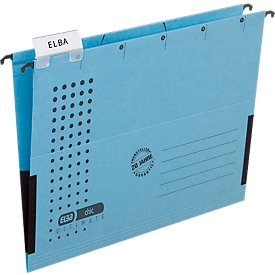 ELBA chic® ULTIMATE hangmap, voor formaten tot DIN A4, gerecycled karton, 25 stuks, blauw