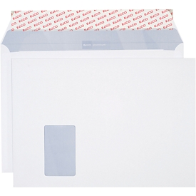 ELCO Kuverts, mit Haftklebeverschluß, Office Shopbox DIN C4, Fenster links, 120 g, 50 Stück