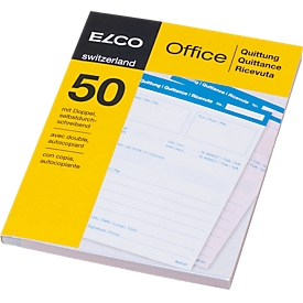ELCO OFFICE carbonless copy pads, A6, receipts