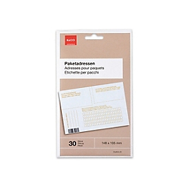 ELCO parcel addresses, plastic-free packaging, self-adhesive, opaque, paper, 148 x 105 mm, 25 pieces, for postal parcels, white