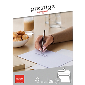 Elco Prestige Kuverts, mit Haftklebestreifen, DIN C6, 25 Stück