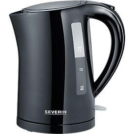 Elektrische waterkoker SEVERIN, 1,5 liter, 2.200 watt, 360° centraal snoerloos, antikalkzeef, verborgen verwarmingselement, zwart