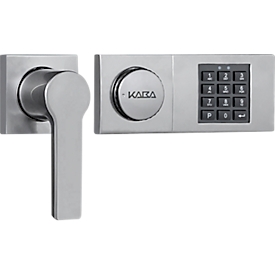 Elektronikschloss, KABA Combi B 90, Tastenkombination, mechanische Redundanz, Auditfunktion, Griff Vesta ca. 80 mm, schwarz/silber