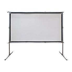 Elite Screens Yard Master 2 Series OMS180H2-DUAL - Projektionsschirm mit Beinen - 457 cm (180") - 16:9 - Wraith Veil Dual - Black Trim, silber Rahmen