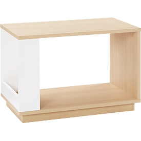 Ella salontafel, zijplank, B 700 x D 400 x H 400 mm, licht eiken/wit