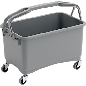 Enkele rolemmer Poly II, Volume 28 liter, verrijdbaar, met gekruiste handvatten