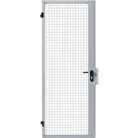 Enkele vleugeldeur, voor gaas-scheidingssysteem, Deuraanslag rechts/links, B 850 x H 2070 mm, met insteekslot, lichtzilver