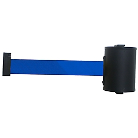 Enrouleur de sangle mural, fixation par vis, 10 m de long, pivotant, bleu