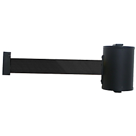 Enrouleur de sangle mural, fixation par vis, 10 m de long, pivotant, noir