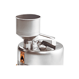 Entonnoir, en inox, pour fûts debout