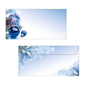 Envelop met kerstthema Sigel Blue Harmony, lang, 90 g/m², 50 stuks