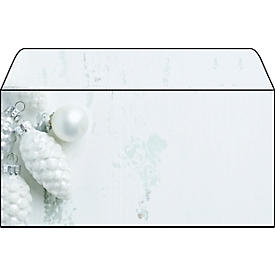 Enveloppe de Noël Sigel "Modern Christmas", format DIN long, papier spécial, gommée, 50 pièces