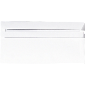 Enveloppes blanches, 110 x 220 mm (DL) 75 g/m², avec fenêtre à gauche, patte autocollante, 1000 pièces