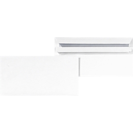 Enveloppes blanches 110 x 220 mm (DL), 75 g/m², patte autocollante, paquet de 1000 pièces
