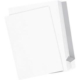 Enveloppes blanches, format C4 (229 x 324 mm), 100 g/m², sans fenêtre, patte adhésive, 250 pièces