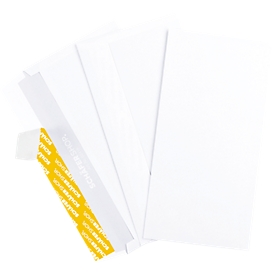 Enveloppes blanches SCHÄFER SHOP, 110 x 220 mm (DL), sans fenêtre à gauche, avec bande adhésive, 250 pièces