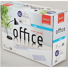 Enveloppes, enveloppes à soufflet et enveloppes expansibles p. imprimantes laser C5 ELCO, fenêtre à gauche, 100 g, 100 p.