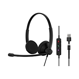 EPOS IMPACT 100 Series - Headset - On-Ear - kabelgebunden - USB-A, USB-C - Schwarz