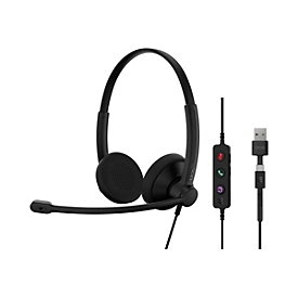 EPOS IMPACT 100 Series - Headset - On-Ear - kabelgebunden - USB-A, USB-C - Schwarz